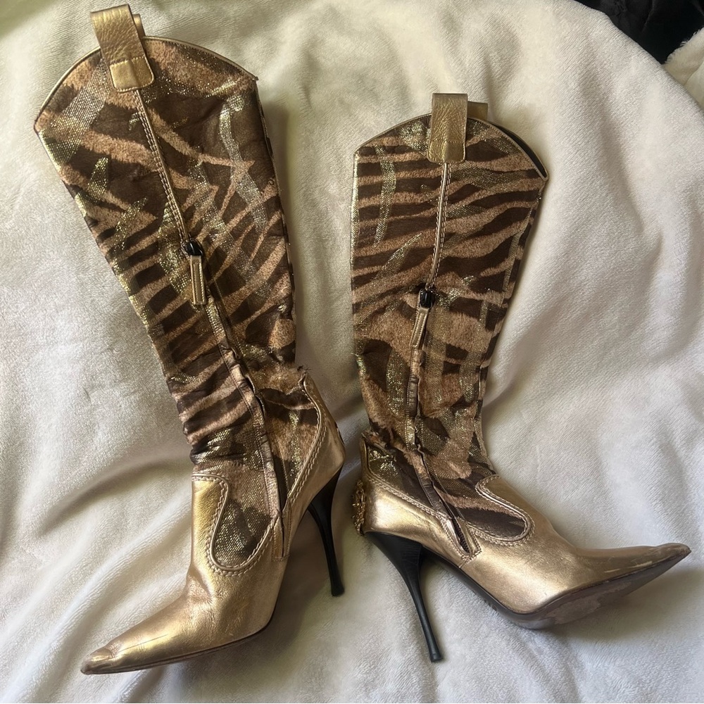 RARE Authentic Vintage Roberto Cavalli Boots **Damaged*** - Picture 4 of 10